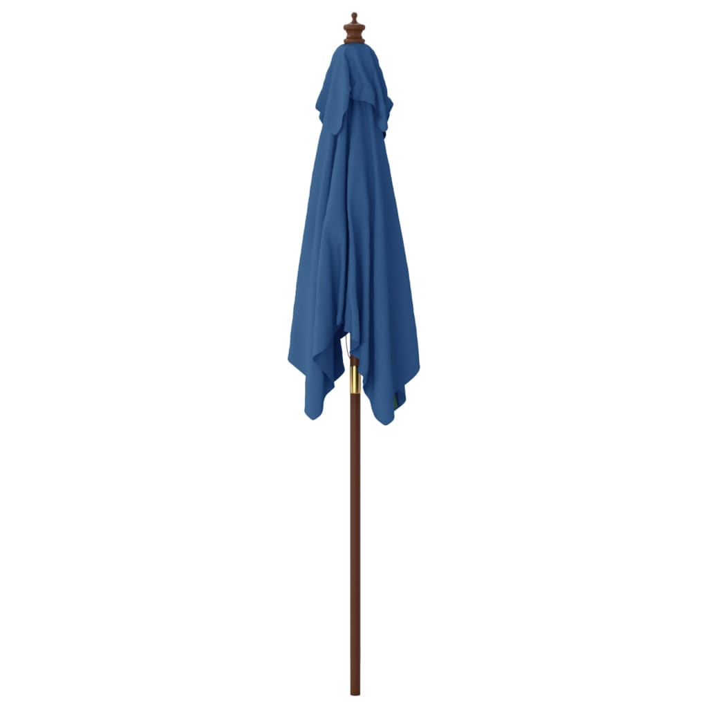 vidaXL Garden Parasol with Wooden Pole Azure Blue 198x198x231 cm