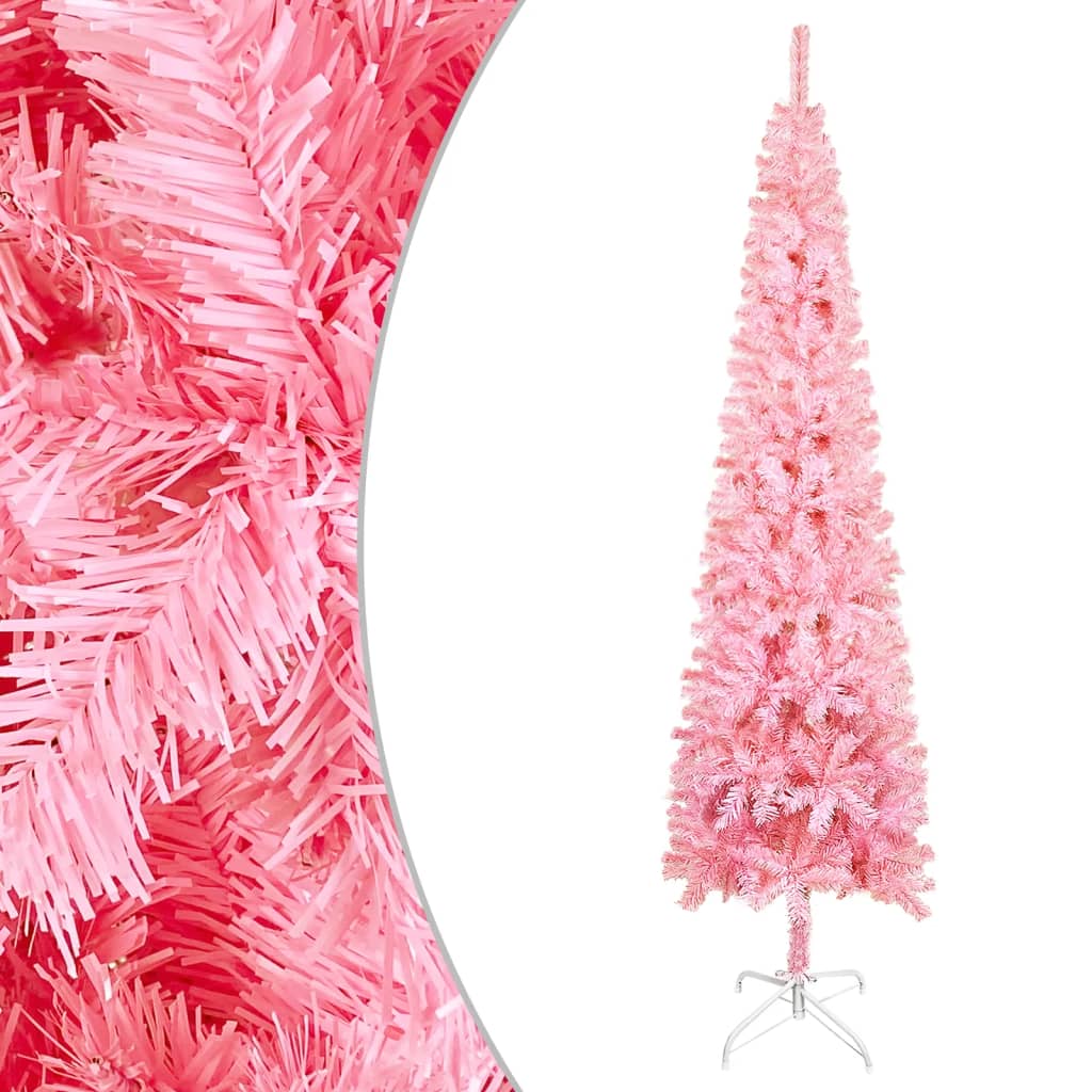 vidaXL Slim Christmas Tree Pink 150 cm