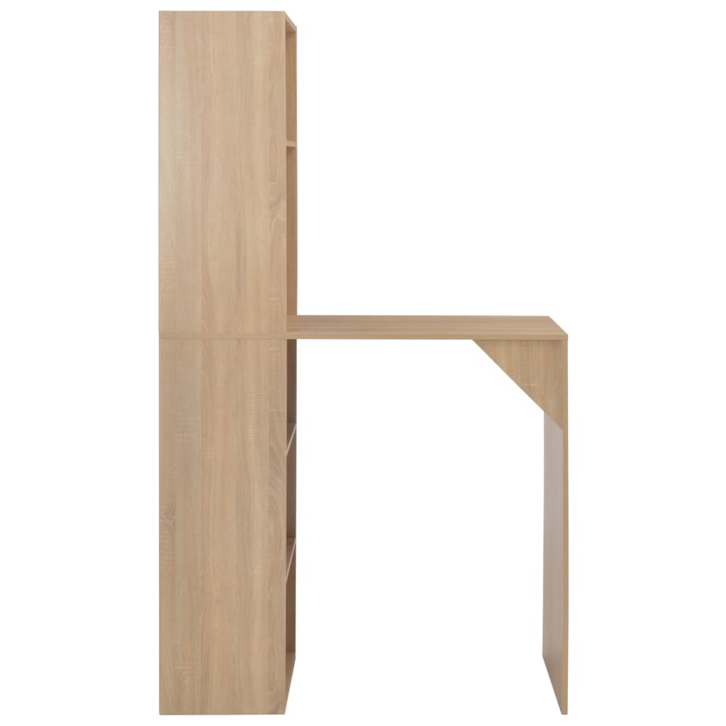 vidaXL Bar Table with Cabinet Oak 115x59x200 cm