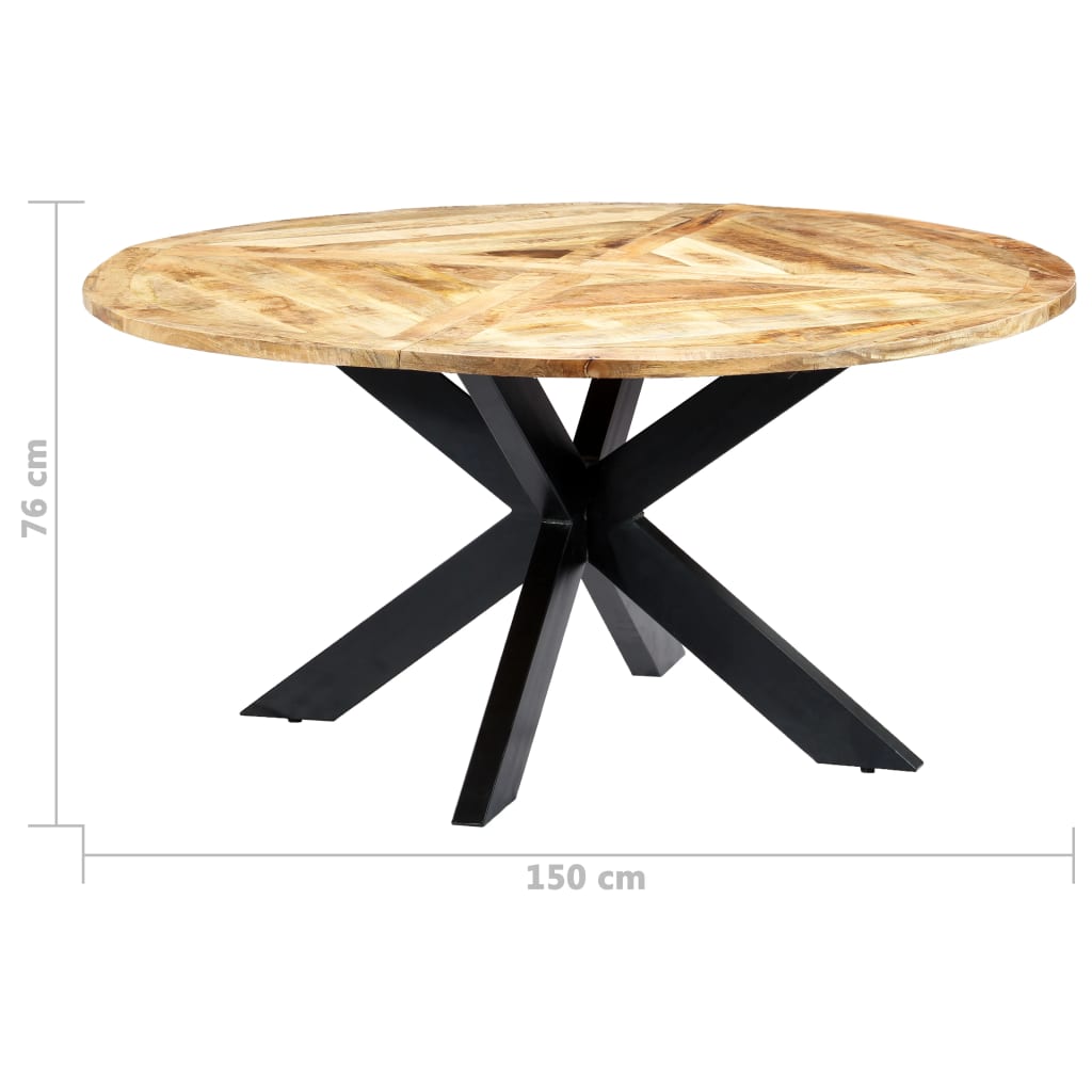 vidaXL Dining Table Round 150x76 cm Solid Mango Wood