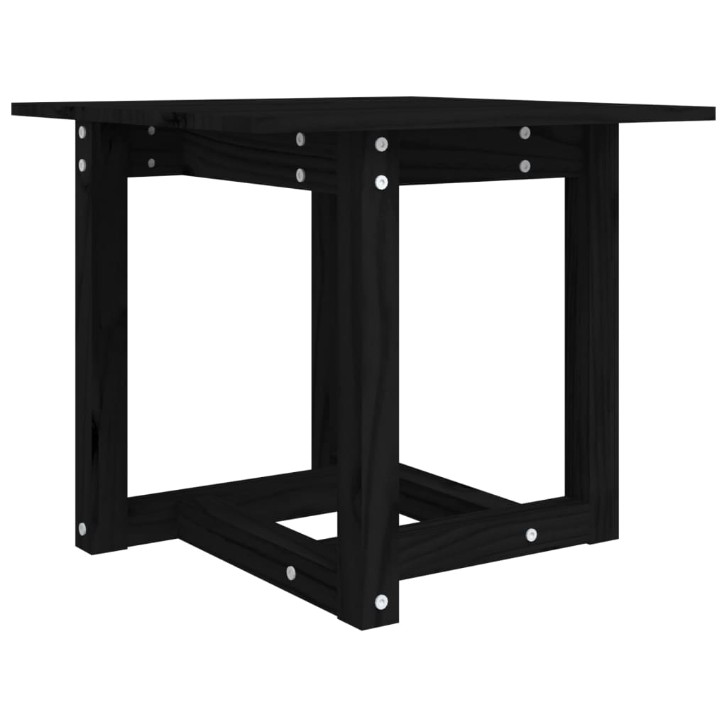 vidaXL Coffee Table Black 50x50x45 cm Solid Wood Pine