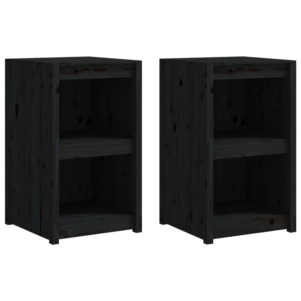 vidaXL Outdoor Kitchen Cabinets 4 pcs Black Solid Wood Pine