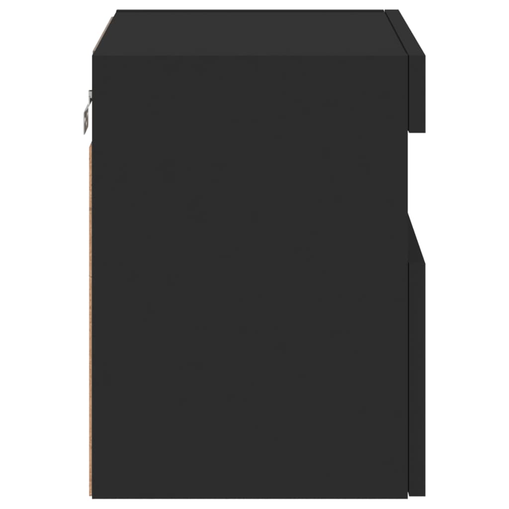 vidaXL TV Wall Cabinet with LED Lights Black 40x30x40 cm