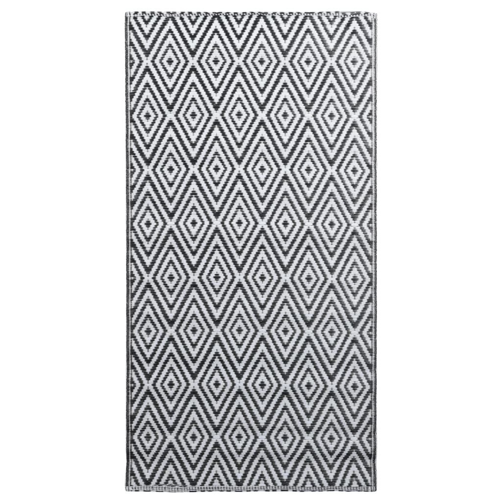 vidaXL Outdoor Carpet White and Black 160x230 cm PP