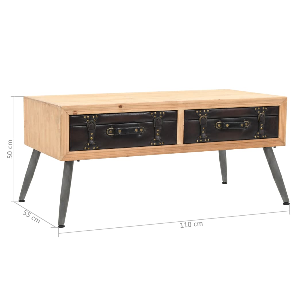 vidaXL Coffee Table Solid Fir Wood 115x55x50 cm