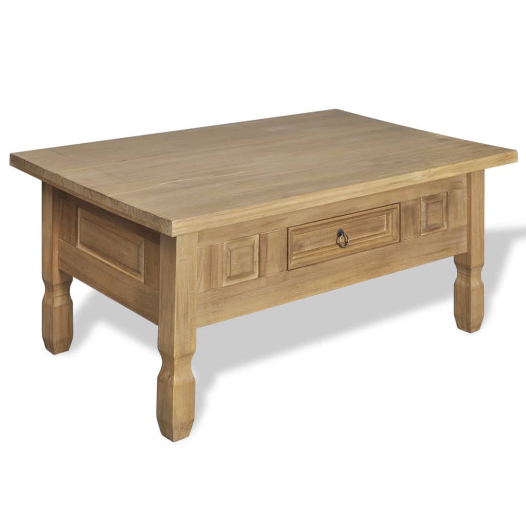vidaXL Coffee Table with Drawer Mexico Pinewood