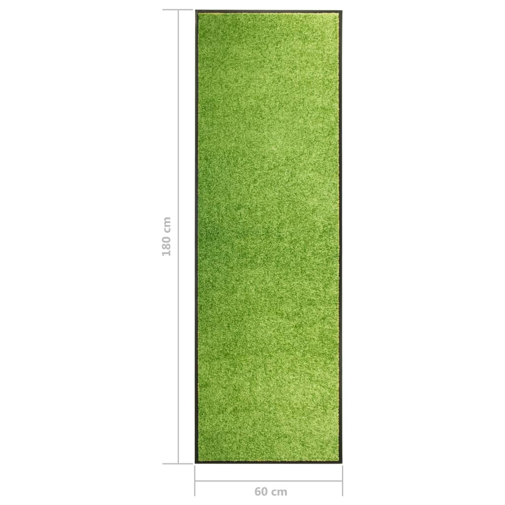 vidaXL Doormat Washable Green 60x180 cm