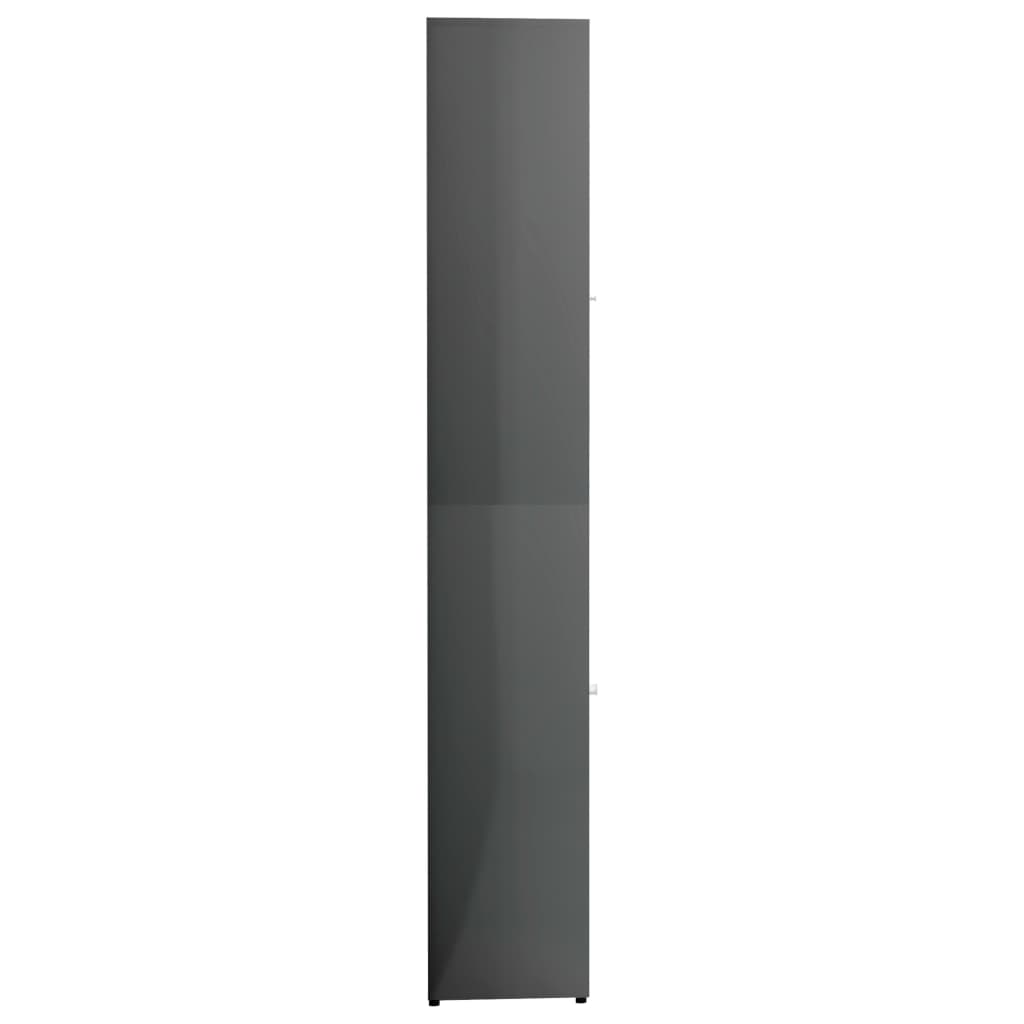 vidaXL Bathroom Cabinet High Gloss Grey 30x30x183.5 cm Chipboard