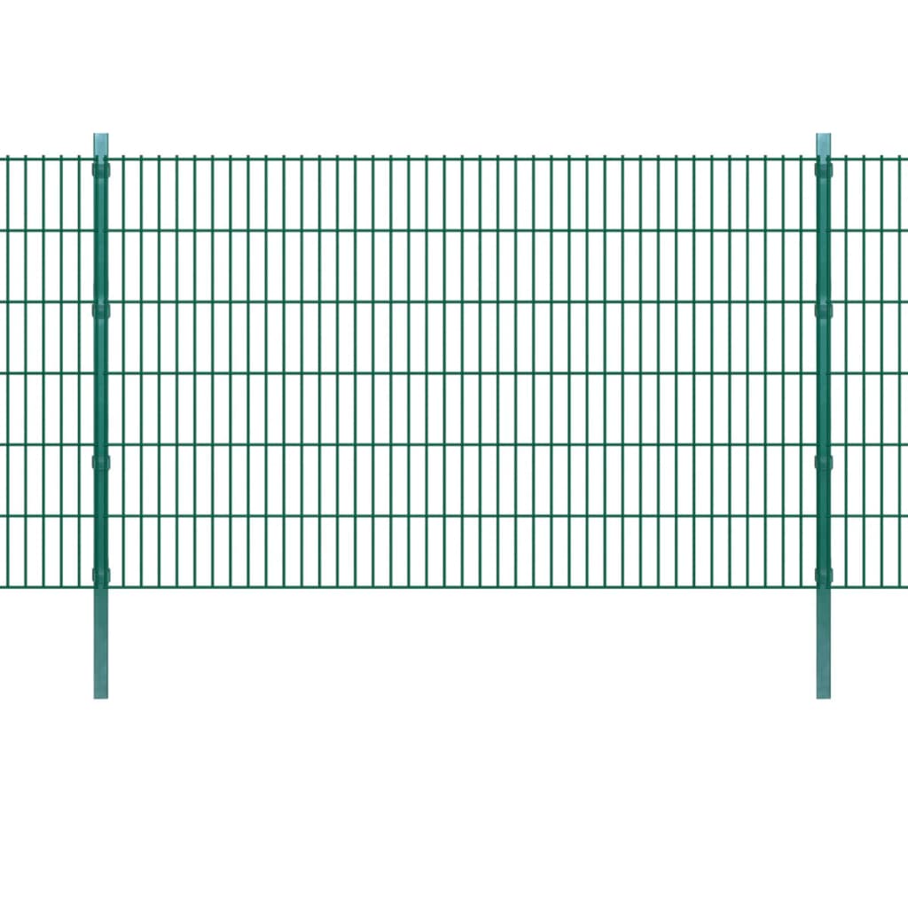 vidaXL Fence Posts 10 pcs Green 170 cm Galvanised Steel