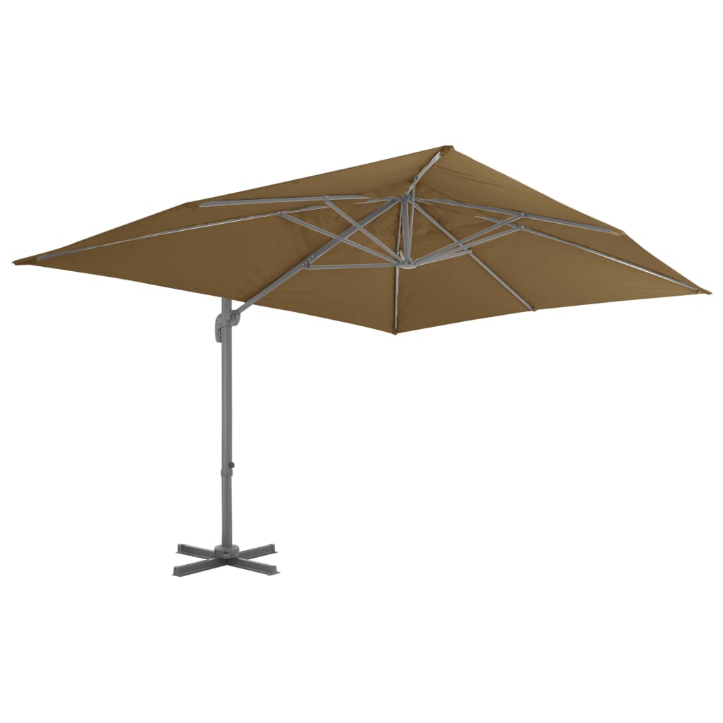vidaXL Cantilever Umbrella with Aluminium Pole 400x300 cm Taupe