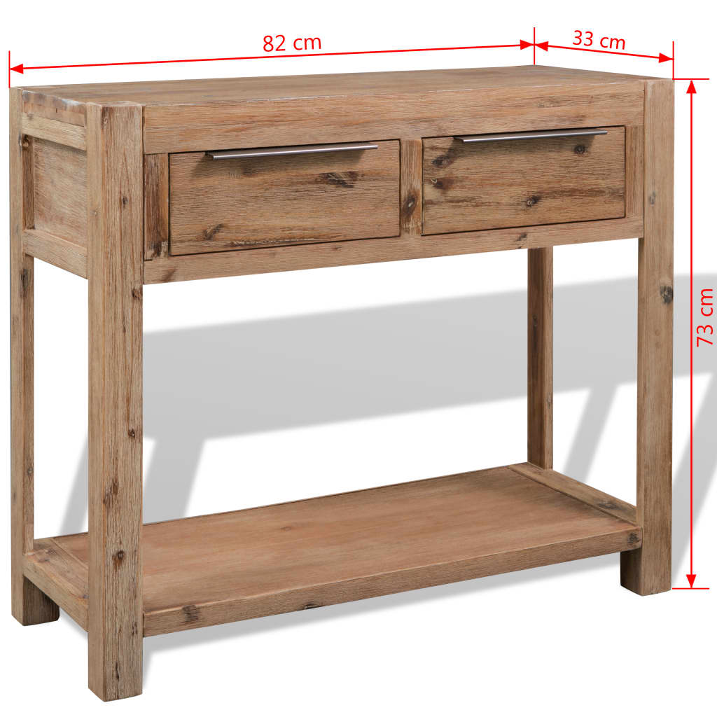 vidaXL Console Table Solid Acacia Wood 82x33x73 cm