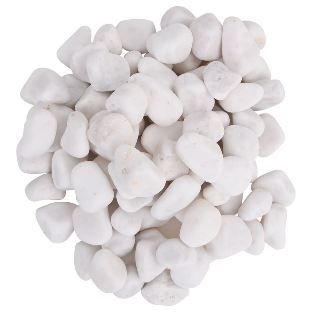 vidaXL Polished Pebbles 10 kg White 2-5 cm