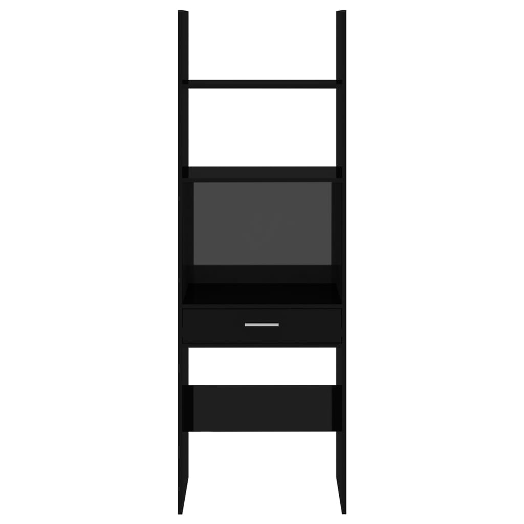 vidaXL Book Cabinet High Gloss Black 60x35x180 cm Engineered Wood