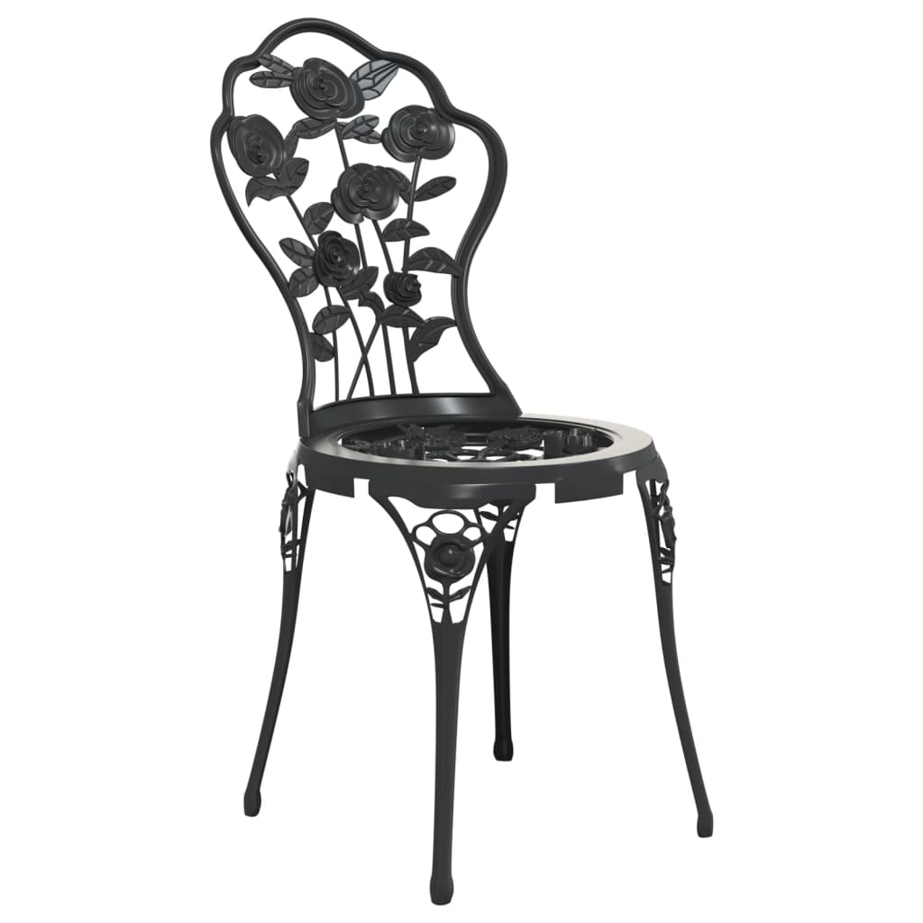 vidaXL Bistro Chairs 2 pcs Cast Aluminium Black