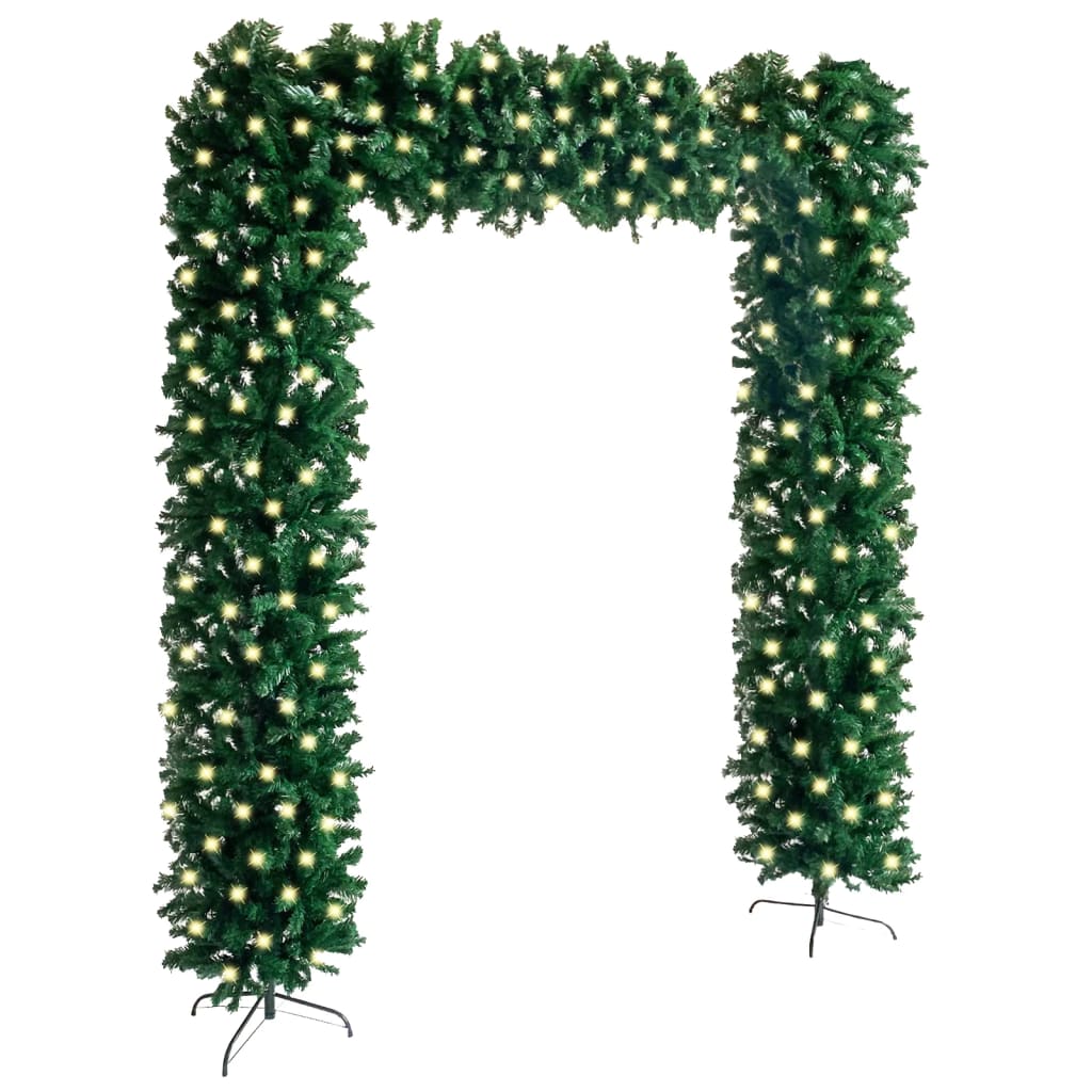 vidaXL Christmas Tree Arch with LEDs Green 240 cm