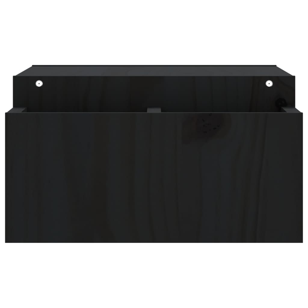 vidaXL Monitor Stand Black 70x27.5x15 cm Solid Wood Pine