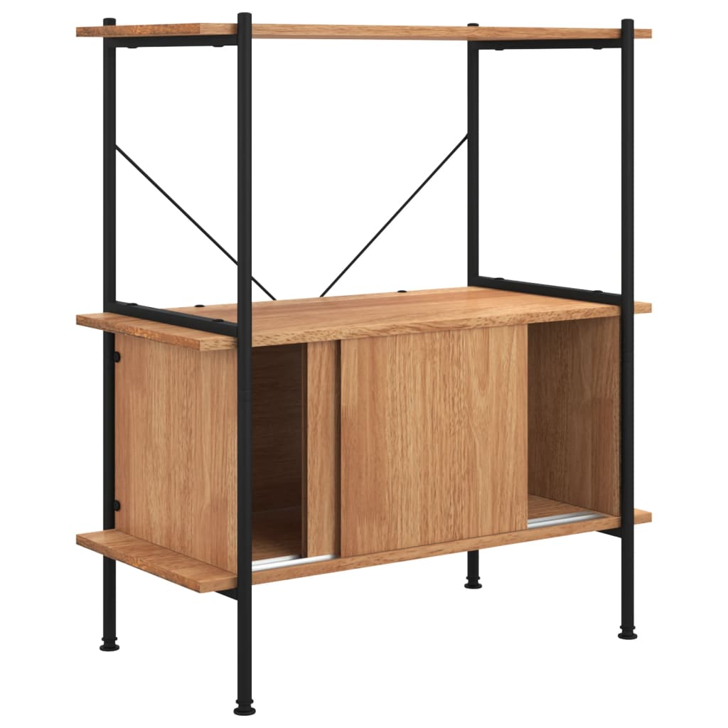 vidaXL 3-Tier Shelving Unit with Cabinet 80x40x92 cm Steel and Engineered Wood