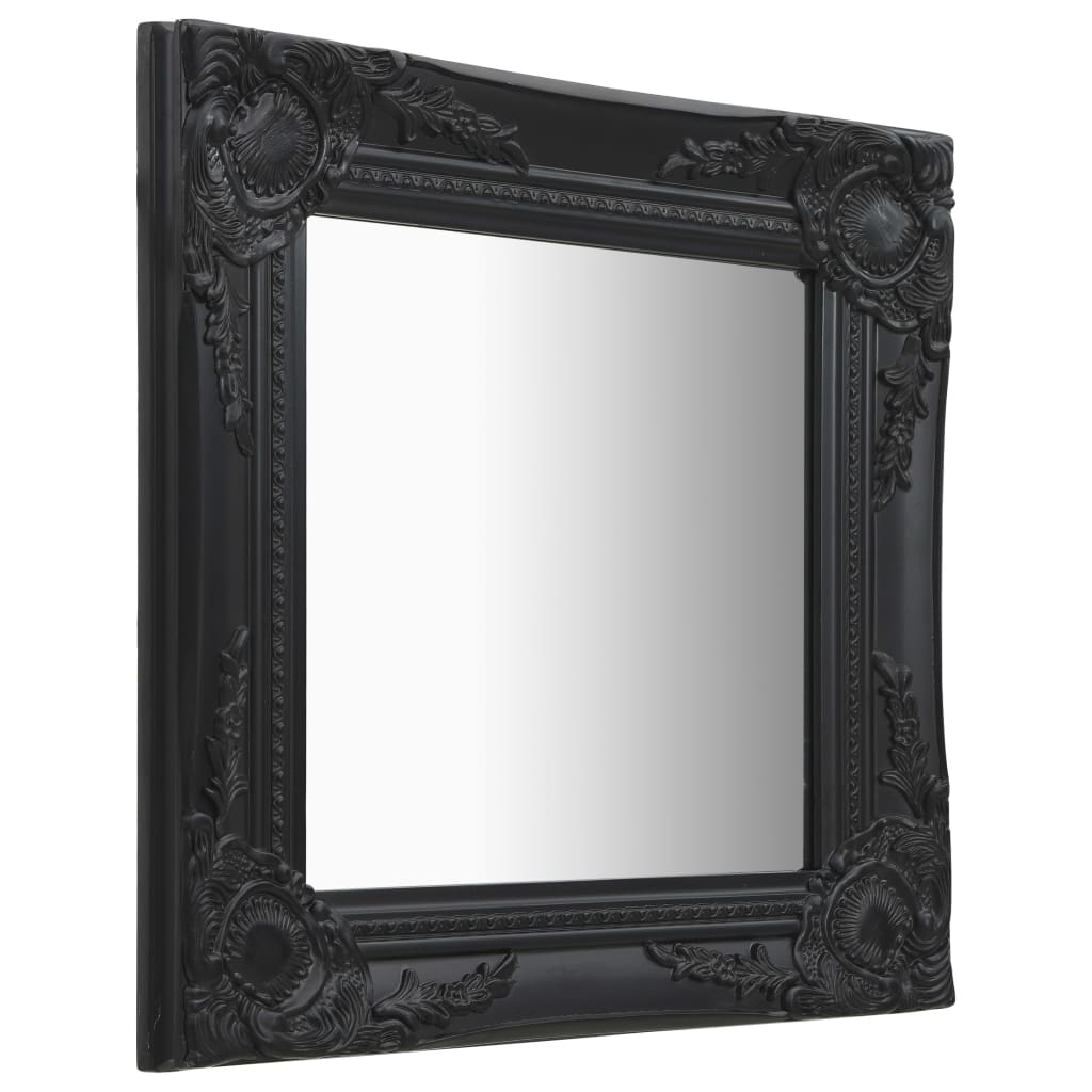 vidaXL Wall Mirror Baroque Style 40x40 cm Black