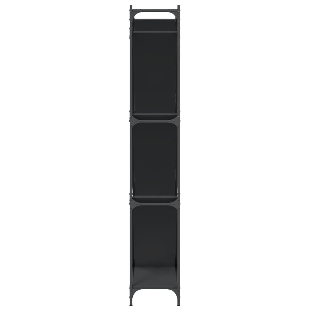 vidaXL Bookcase Black 79x30x180 cm Engineered Wood and Metal