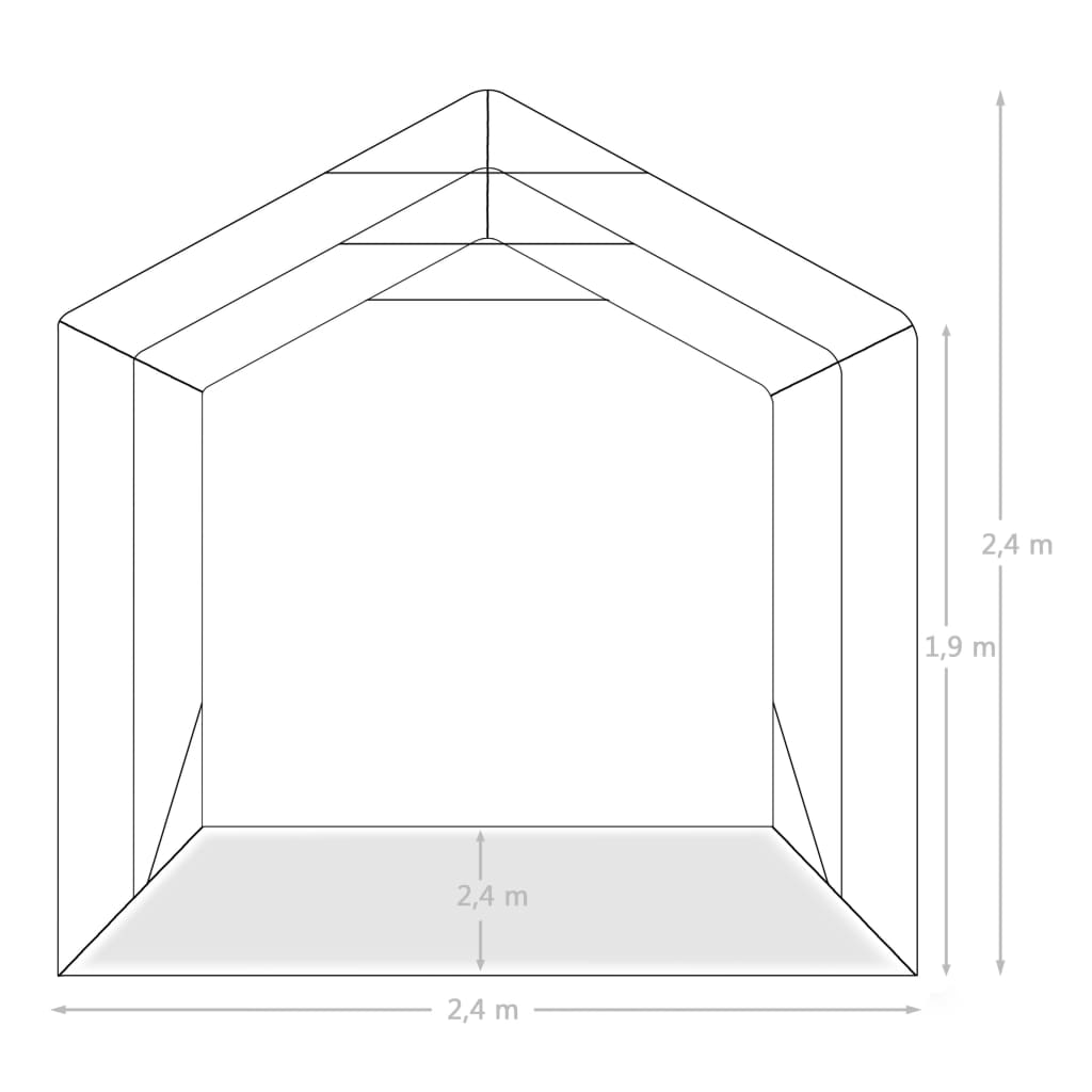 vidaXL Garage Tent PVC 2.4x2.4 m Green