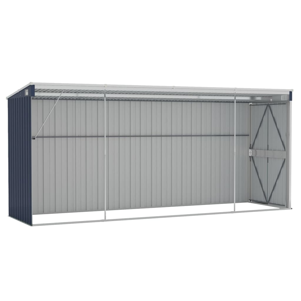 vidaXL Wall-mounted Garden Shed Anthracite 118x382x178 cm Steel