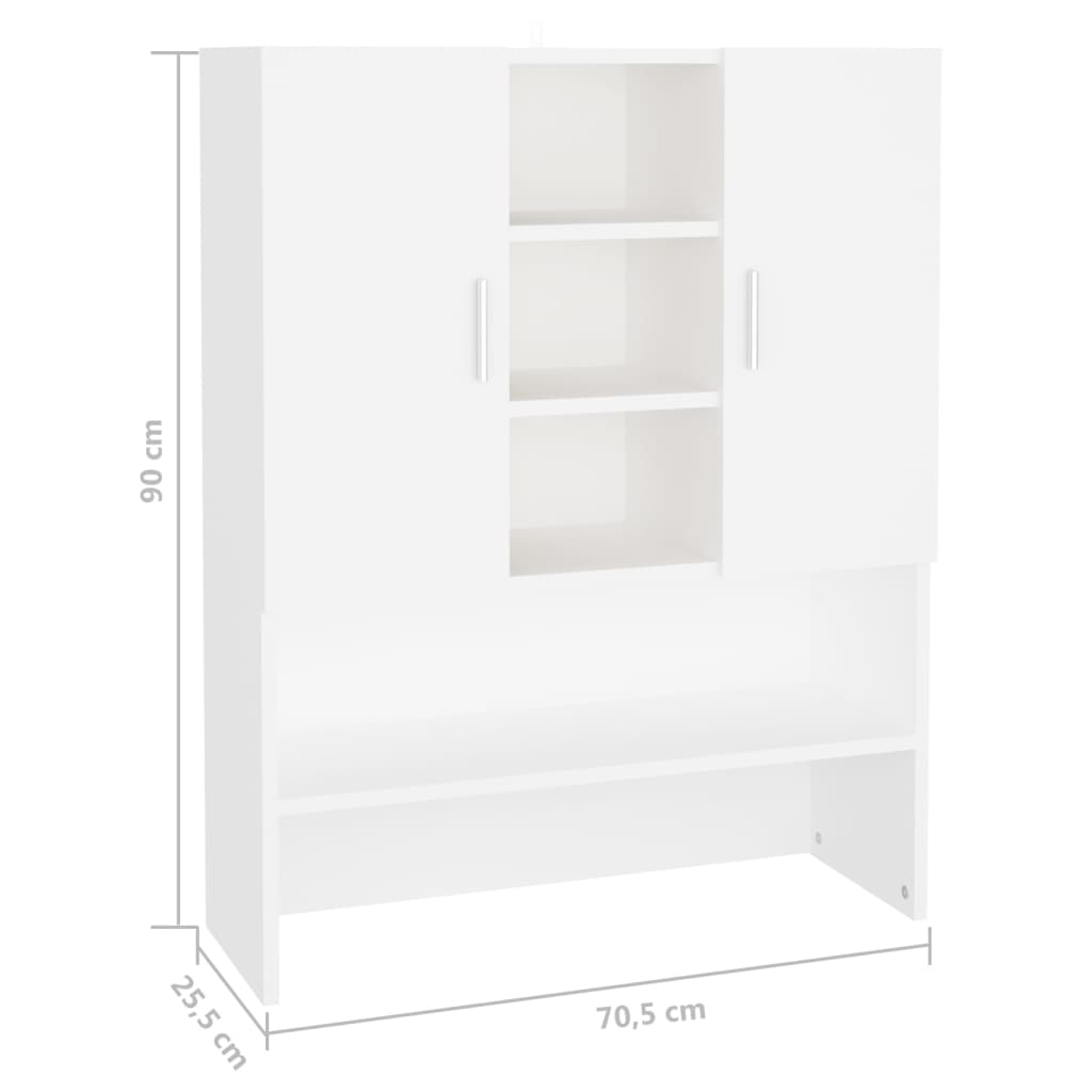 vidaXL Washing Machine Cabinet White 70.5x25.5x90 cm