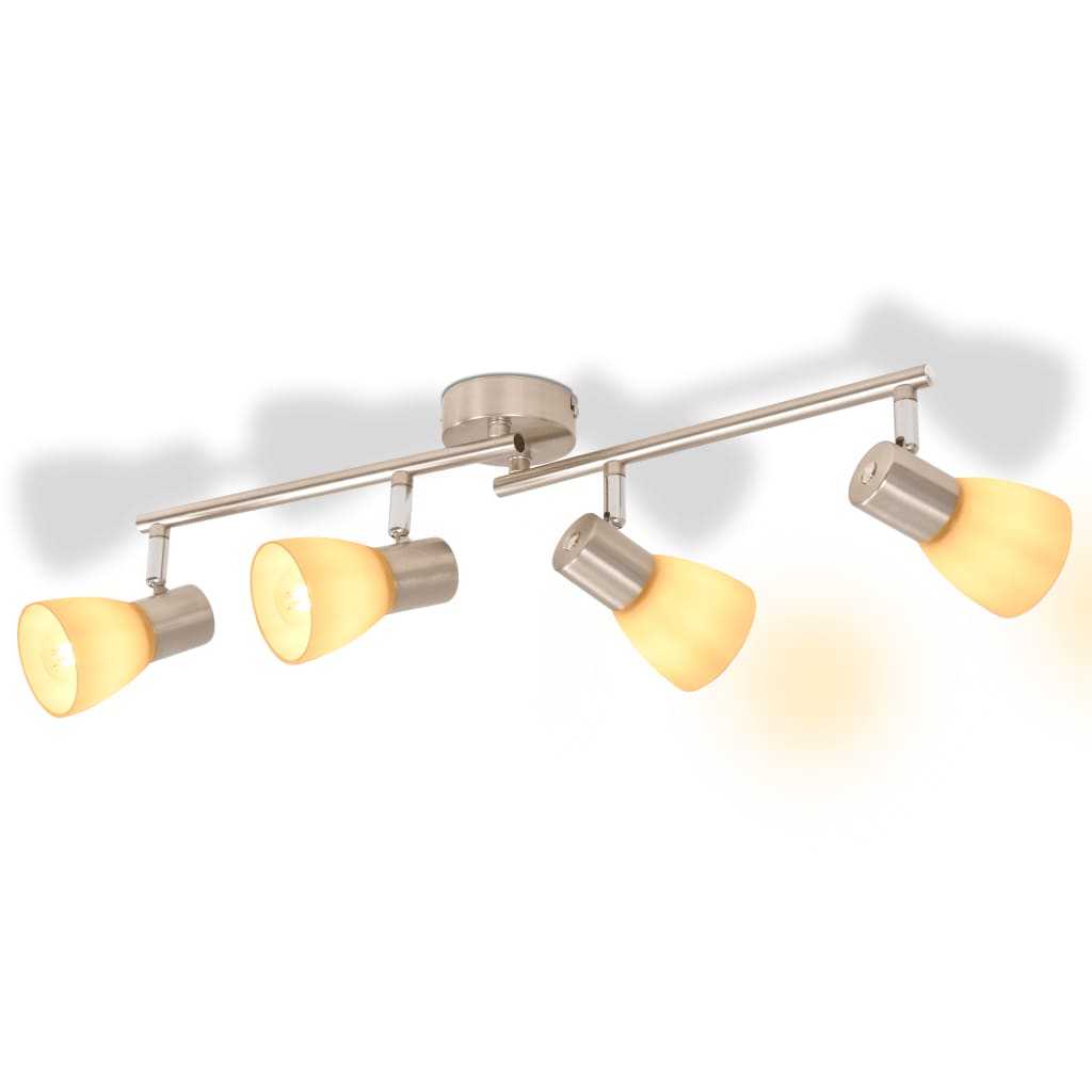 vidaXL Ceiling Lamp with 4 Spotlights E14 Silver