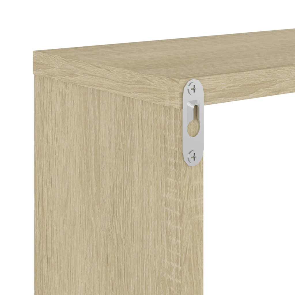 vidaXL Wall Shelf 2 pcs Sonoma Oak 50x15x50 cm Engineered Wood