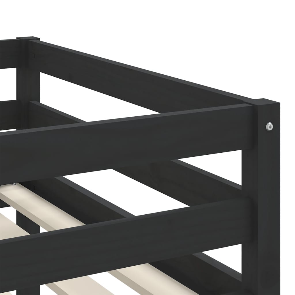 vidaXL Kids' Loft Bed with Tunnel White&Black 80x200 cm Solid Wood Pine