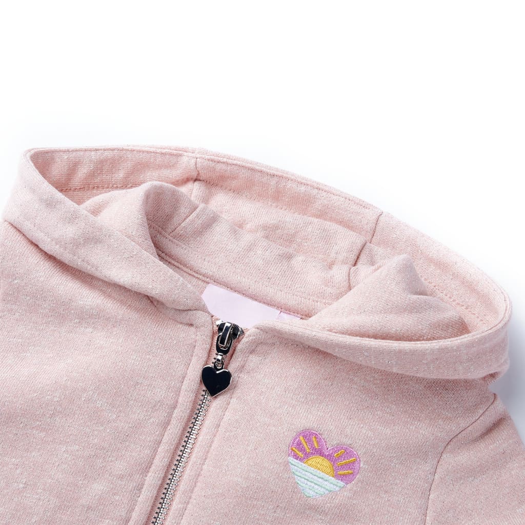 Kids' Hooded Sweatshirt with Zip Light Pink Mix 92
