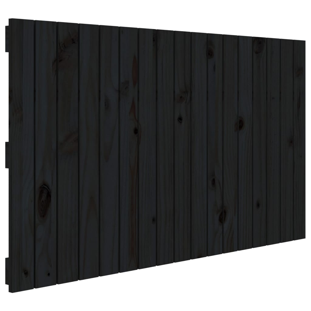 vidaXL Wall Headboard Black 108x3x60 cm Solid Wood Pine