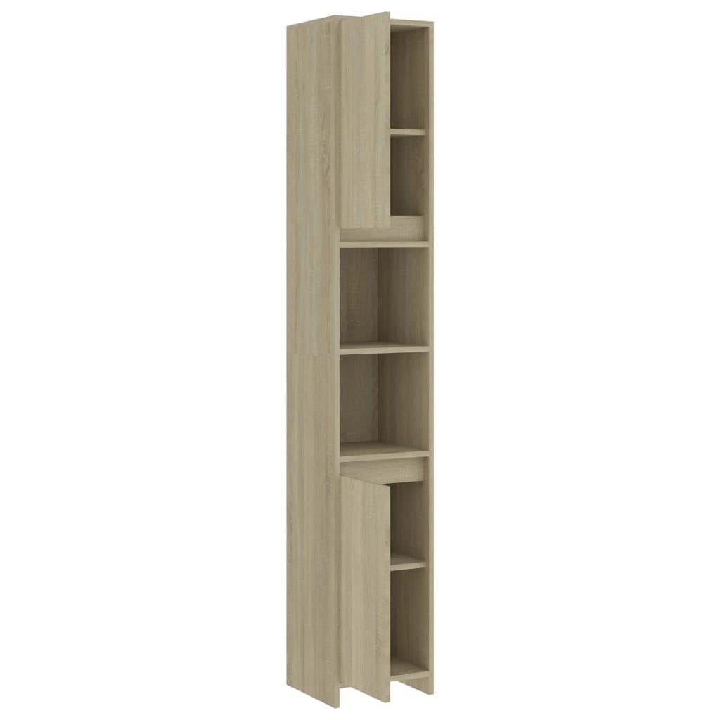 vidaXL Bathroom Cabinet Sonoma Oak 30x30x183.5 cm Engineered Wood