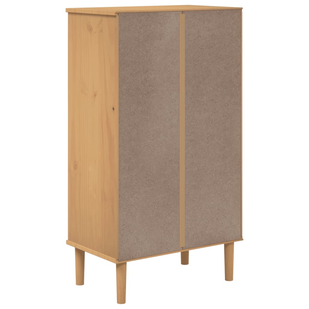 vidaXL Shoe Cabinet SENJA Rattan Look Brown 59.5x35x107 cm Solid Wood