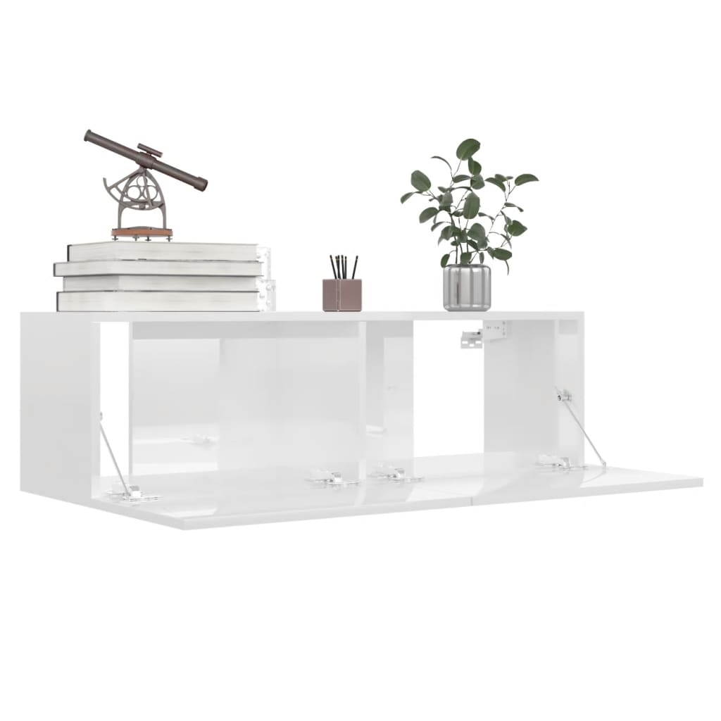 vidaXL TV Cabinets 4 pcs High Gloss White 100x30x30 cm Engineered Wood