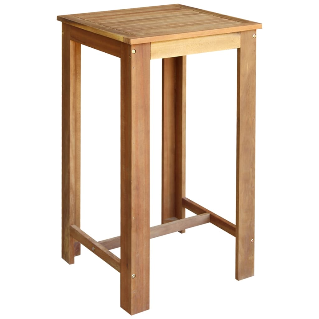 vidaXL Three Piece Bar Table and Stool Set Solid Acacia Wood