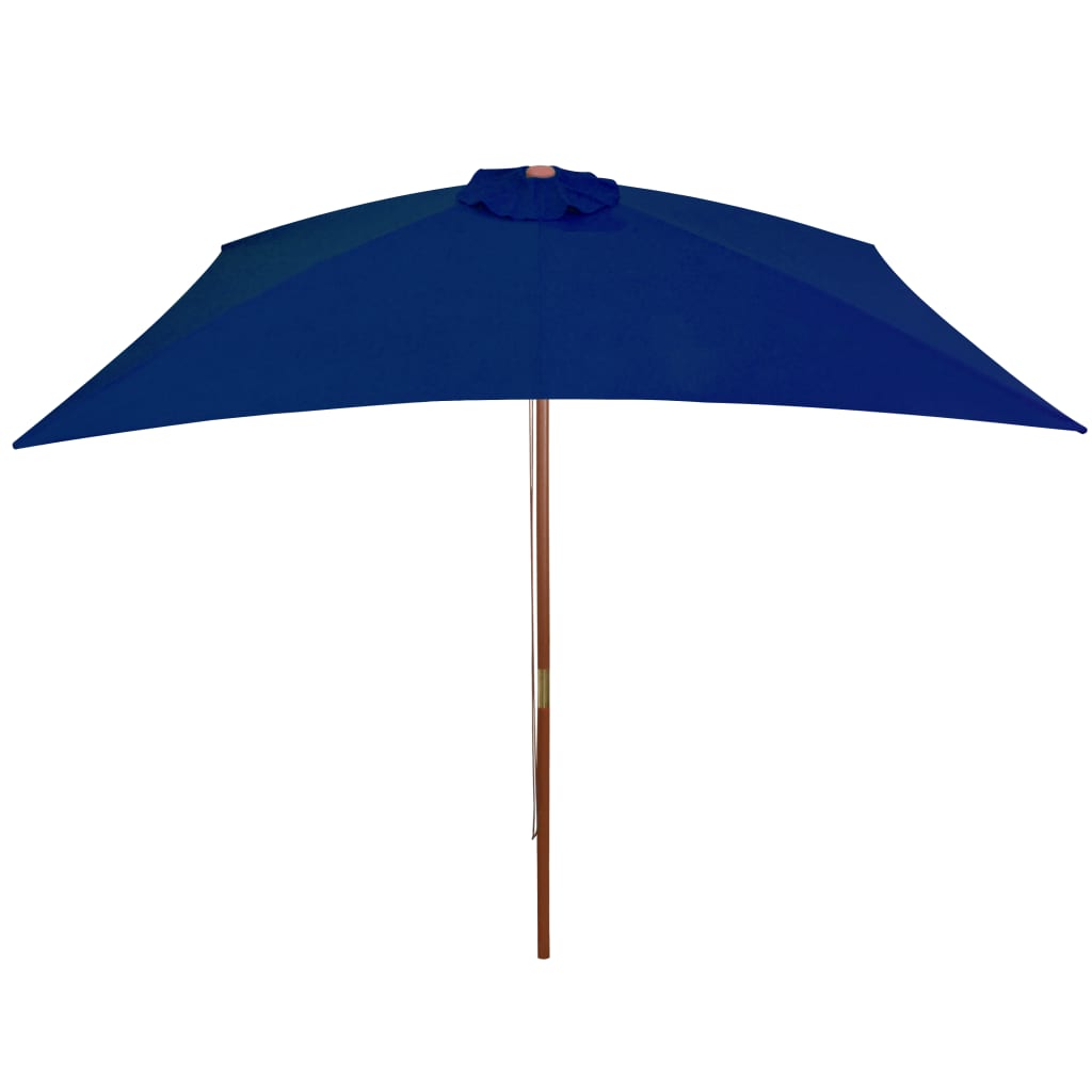 vidaXL Outdoor Parasol with Wooden Pole Blue 200x300 cm