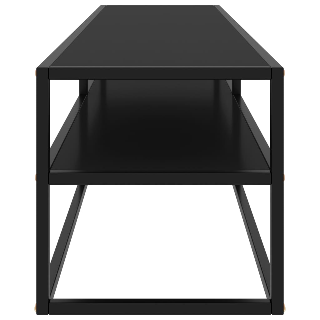 vidaXL TV Cabinet Black with Black Glass 160x40x40 cm