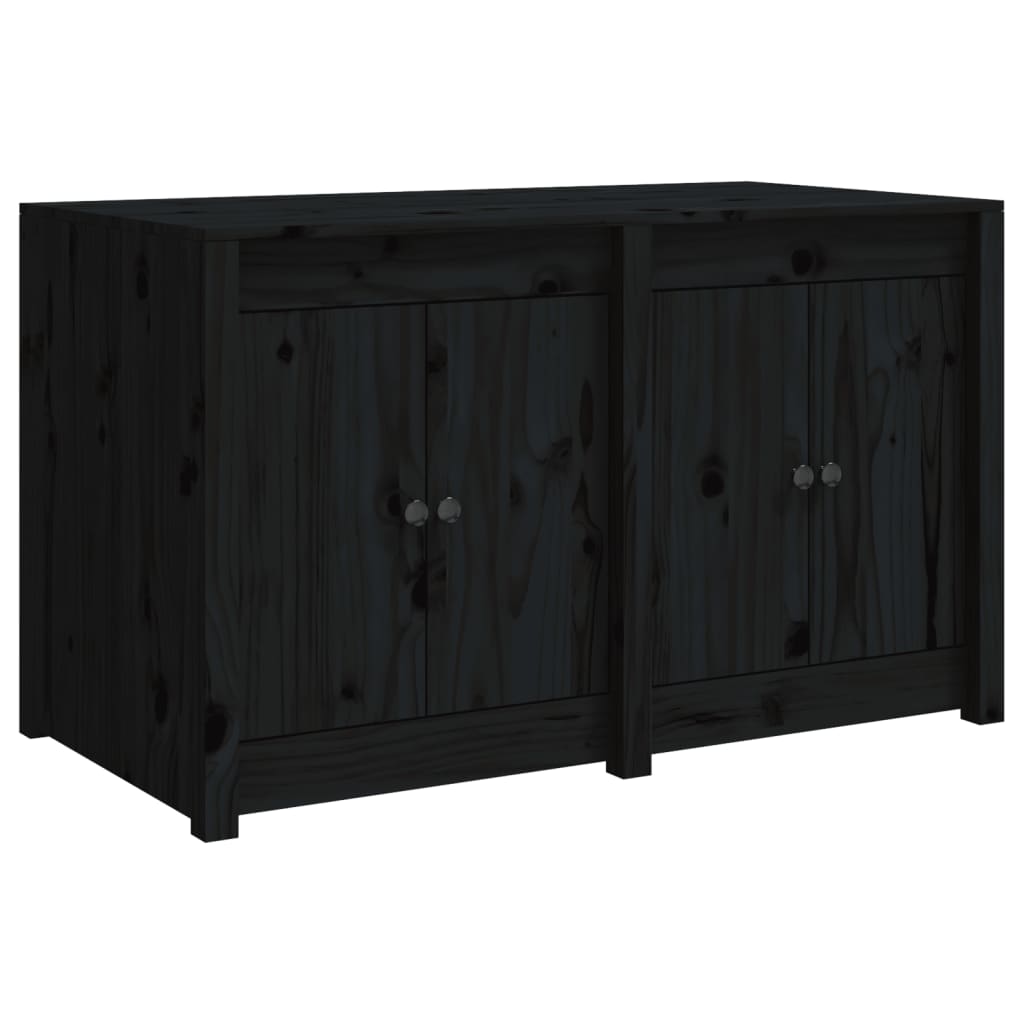 vidaXL Outdoor Kitchen Cabinets 3 pcs Black Solid Wood Pine