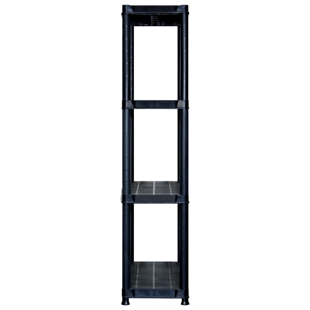 vidaXL Storage Shelf 4-Tier Black 244x30.5x130 cm Plastic