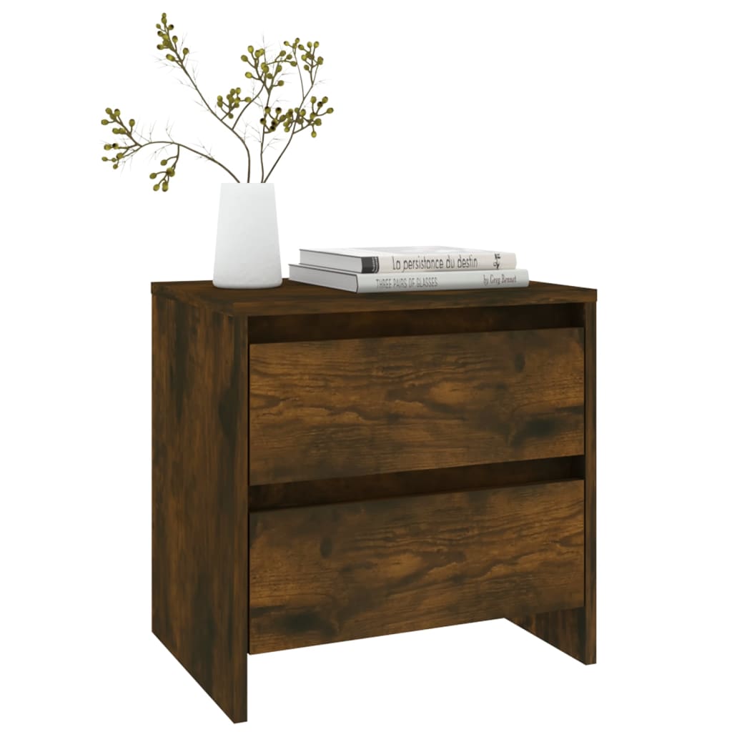 vidaXL Bedside Cabinet Smoked Oak 45x34.5x44.5 cm Engineered Wood