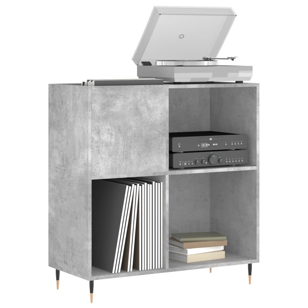 vidaXL Record Cabinet Concrete Grey 84.5x38x89 cm Engineered Wood