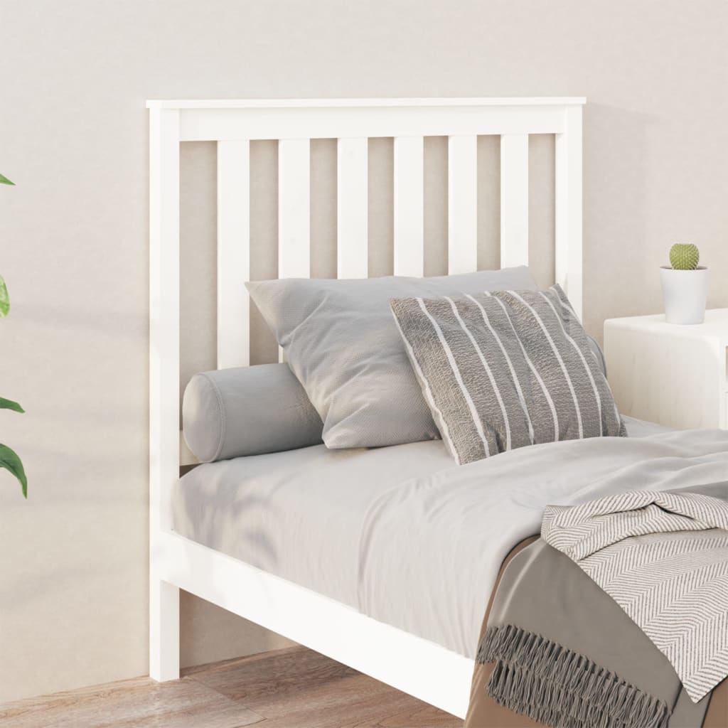 vidaXL Bed Headboard White 96x6x101 cm Solid Wood Pine