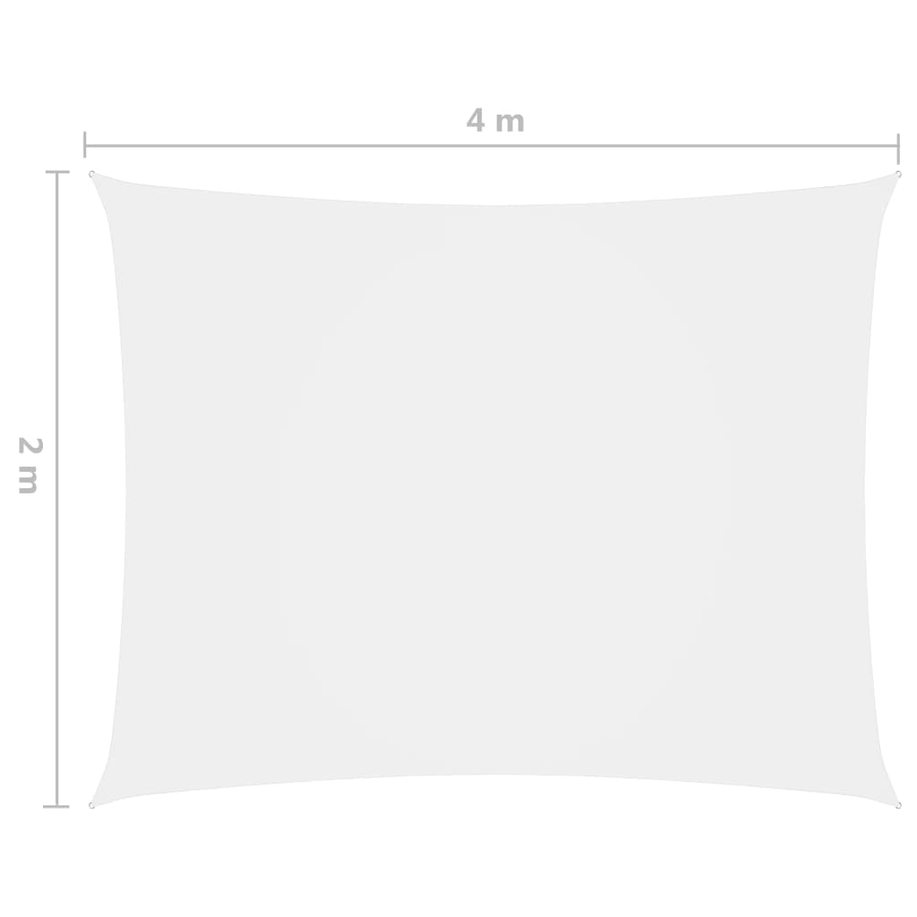 vidaXL Sunshade Sail Oxford Fabric Rectangular 2x4 m White