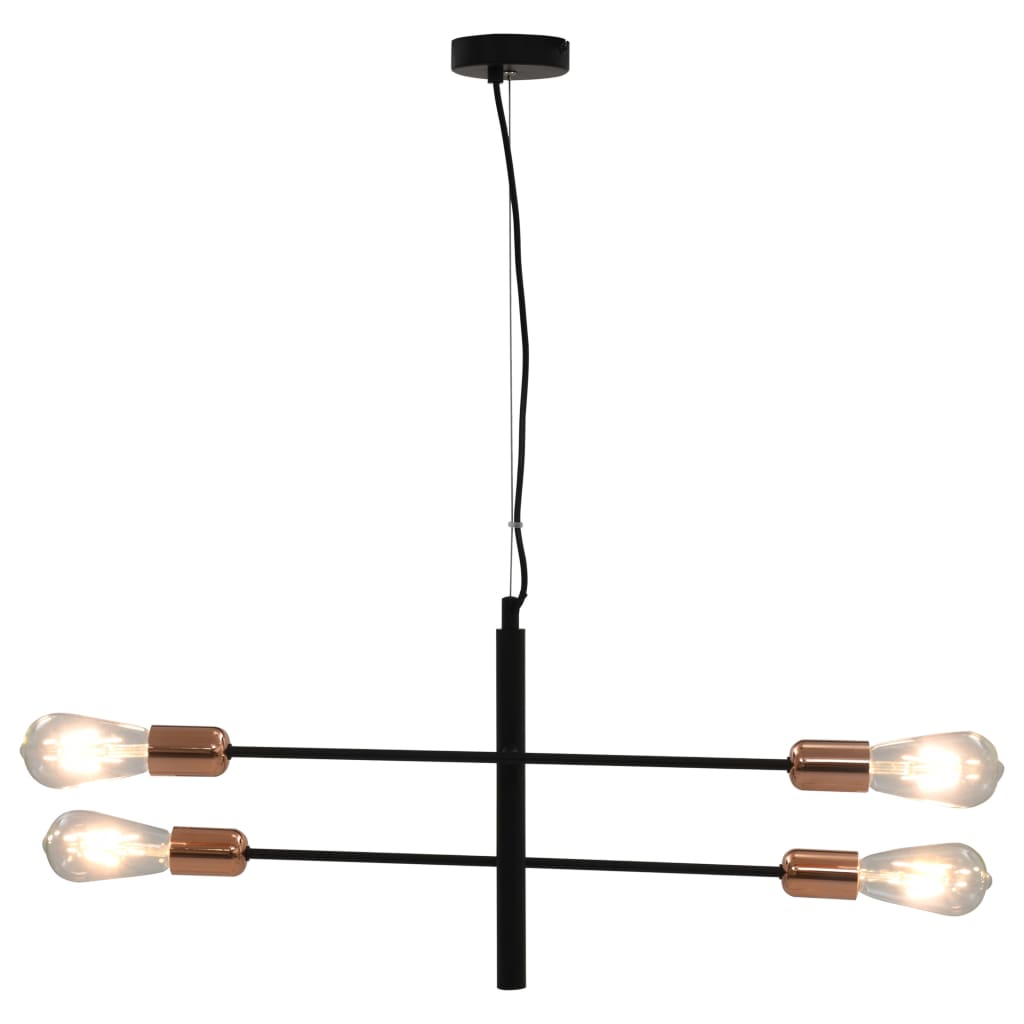 vidaXL Ceiling Light with Filament Bulbs 2 W Black and Copper E27