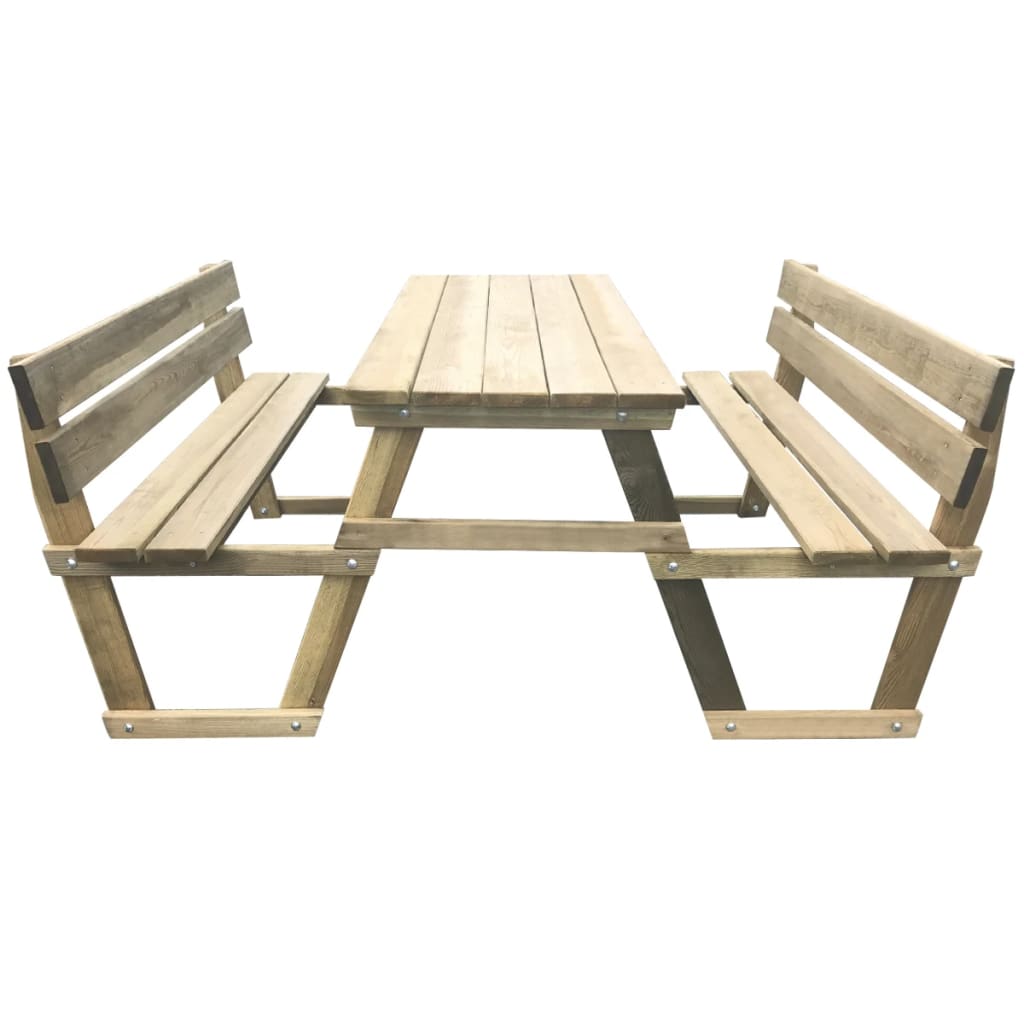vidaXL Picnic Table with Benches 150x184x80 cm Impregnated Pinewood