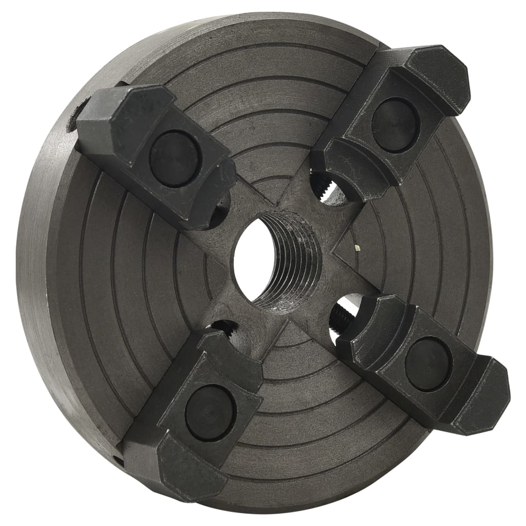 vidaXL 4 Jaw Wood Chuck with M33 Connection Steel Black 150x63 mm
