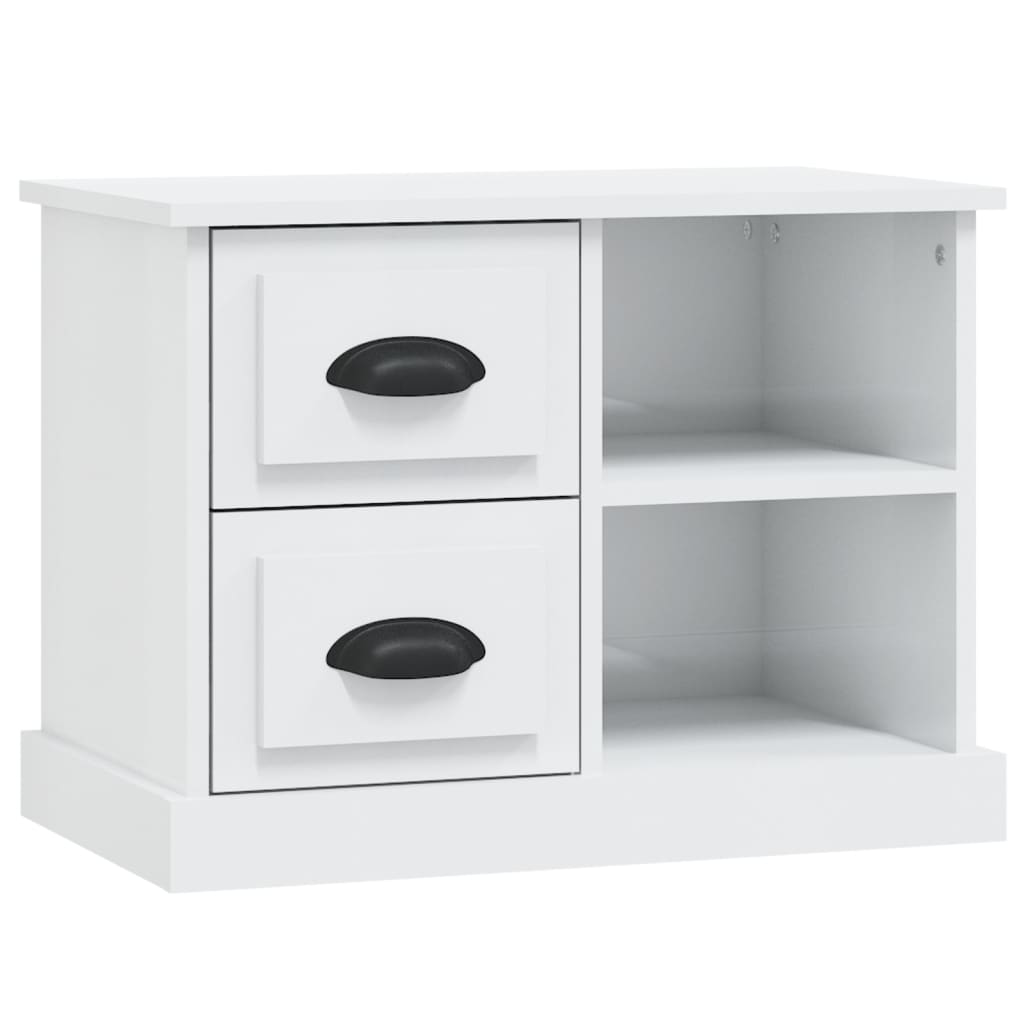 vidaXL Bedside Cabinet High Gloss White 60x35.5x45 cm