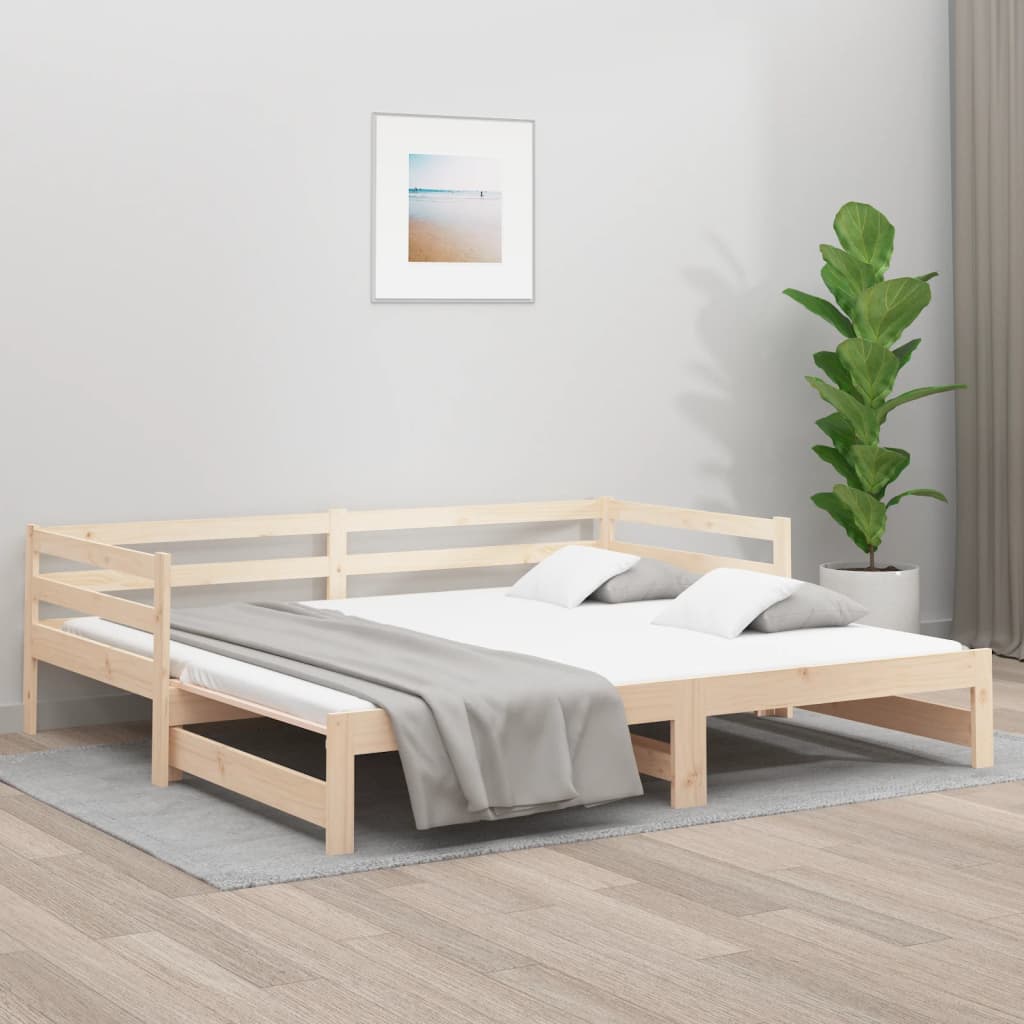 vidaXL Day Bed with Trundle 80x200 cm Solid Wood Pine