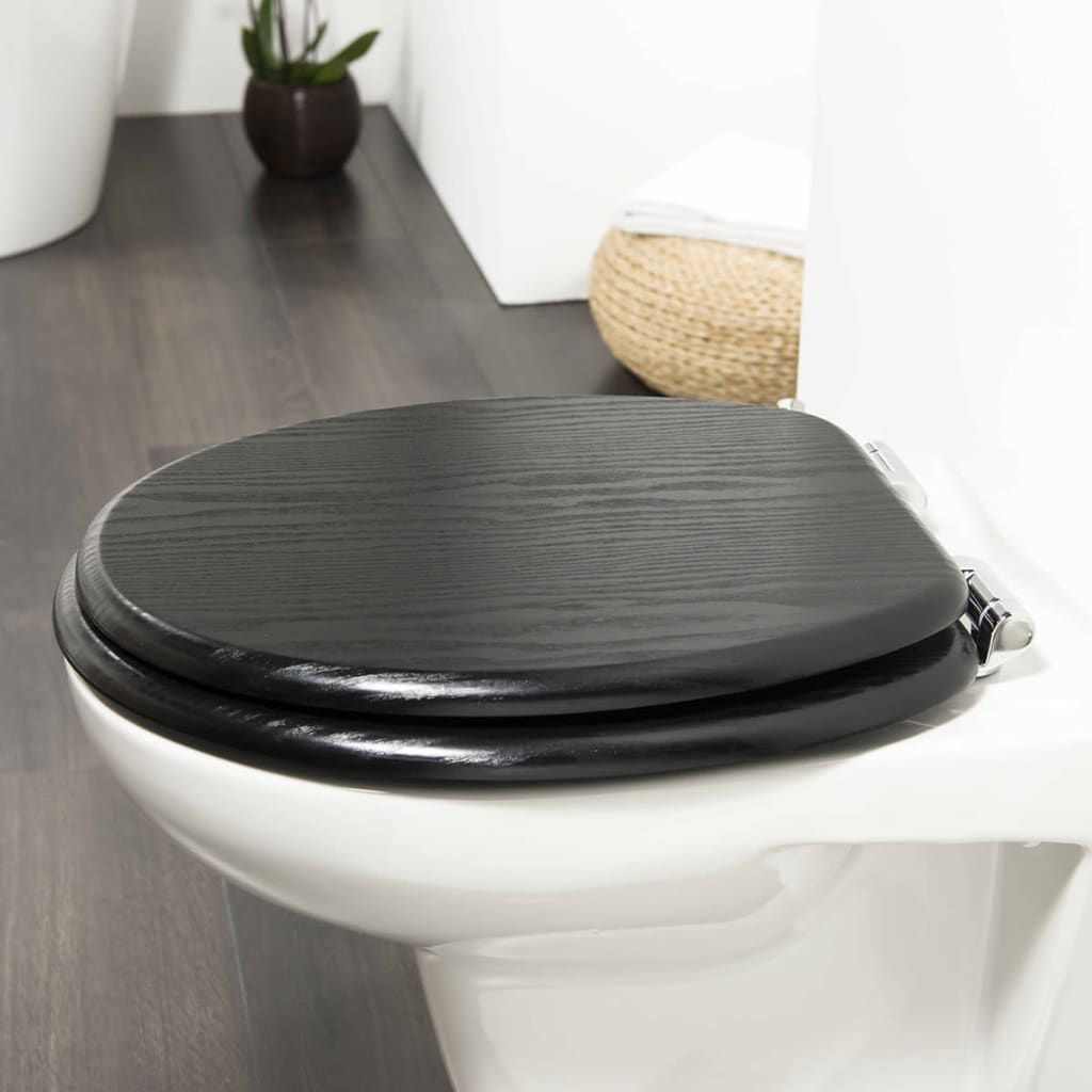 Tiger Soft-Close Toilet Seat Blackwash MDF Black 252030746