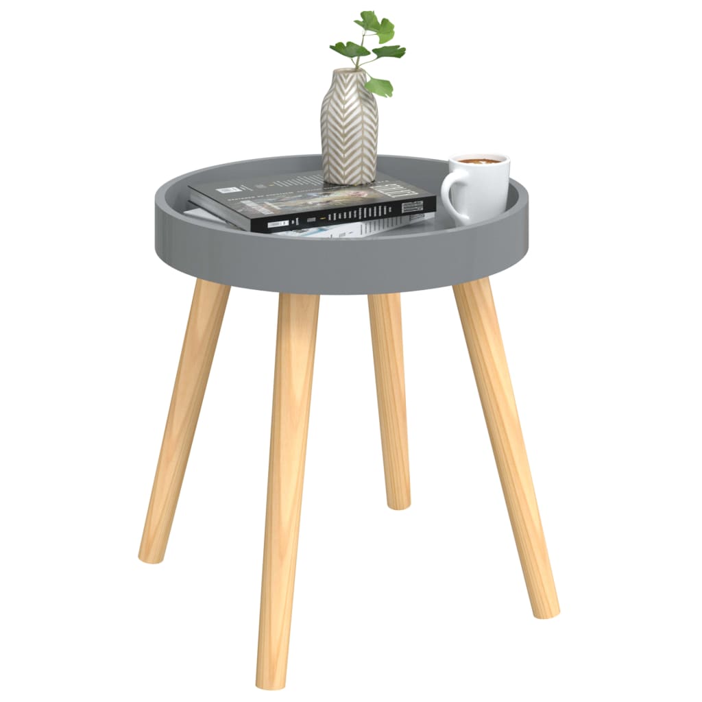 vidaXL Side Table Grey 38x38x40 cm Engineered Wood&Solid Wood Pine